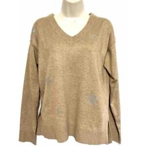 NWOT Lucky Brand Star V-Neck Sweater Size XL